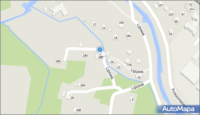 Limanowa, Lipowa, 18E, mapa Limanowa