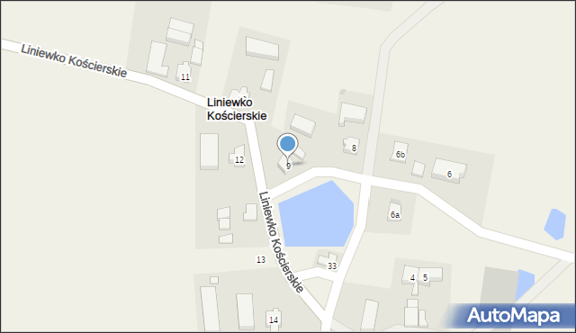 Liniewko Kościerskie, Liniewko Kościerskie, 9, mapa Liniewko Kościerskie