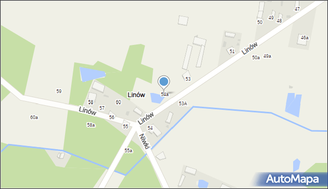 Linów, Linów, 54a, mapa Linów