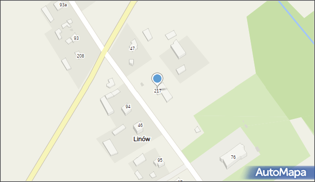 Linów, Linów, 217, mapa Linów