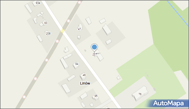 Linów, Linów, 217, mapa Linów