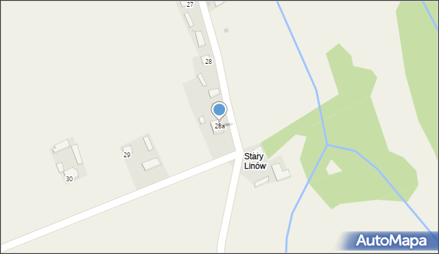 Linów, Linów, 28a, mapa Linów