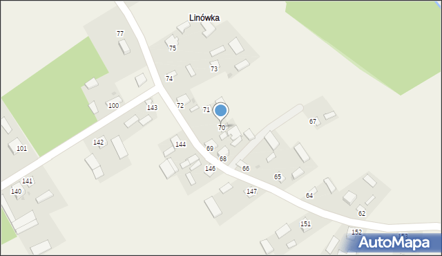 Linów, Linów, 70, mapa Linów