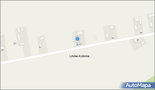 Linów-Kolonia, Linów-Kolonia, 92, mapa Linów-Kolonia