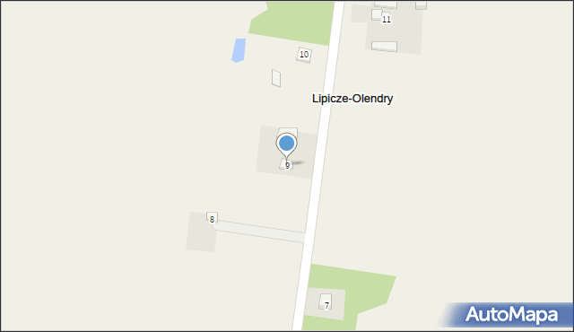 Lipicze-Olendry, Lipicze-Olendry, 9, mapa Lipicze-Olendry