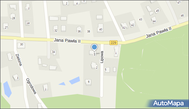 Lipinki Szlacheckie, Lipowa, 3, mapa Lipinki Szlacheckie