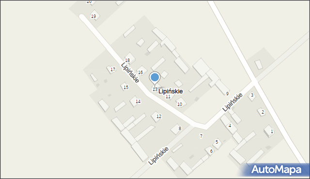 Lipińskie, Lipińskie, 13, mapa Lipińskie