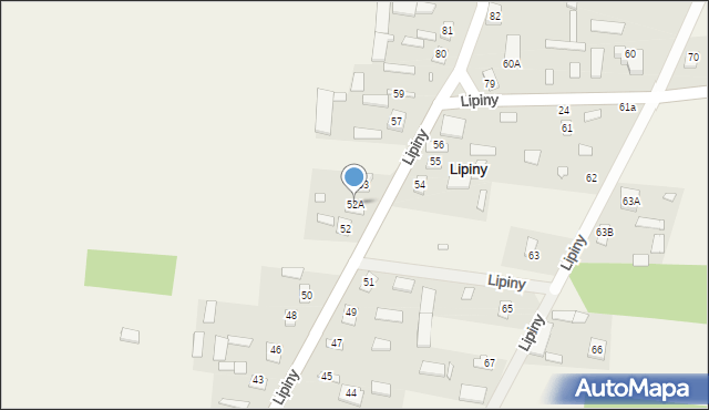 Lipiny, Lipiny, 52A, mapa Lipiny