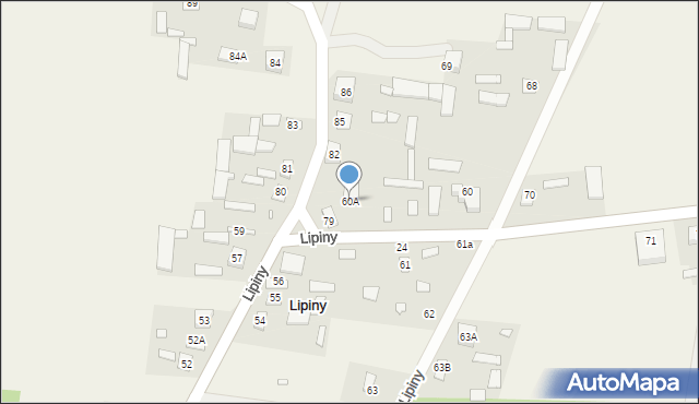 Lipiny, Lipiny, 60A, mapa Lipiny