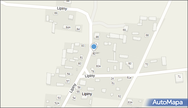 Lipiny, Lipiny, 82, mapa Lipiny