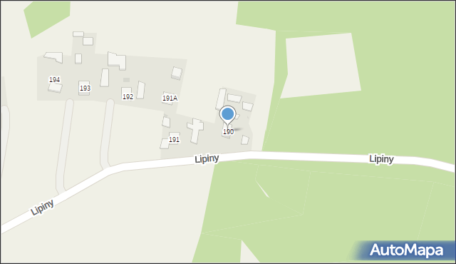 Lipiny, Lipiny, 190, mapa Lipiny