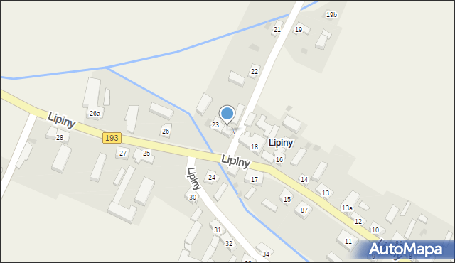 Lipiny, Lipiny, 23A, mapa Lipiny