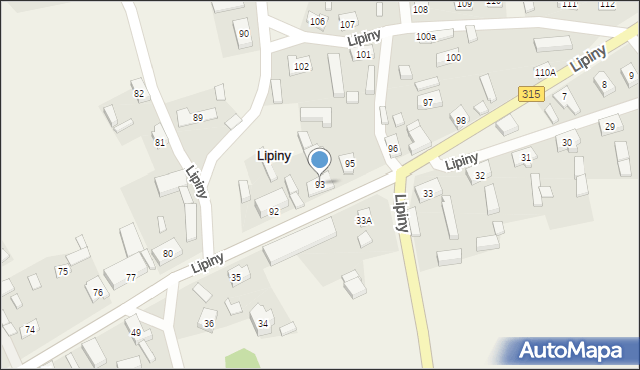 Lipiny, Lipiny, 93, mapa Lipiny