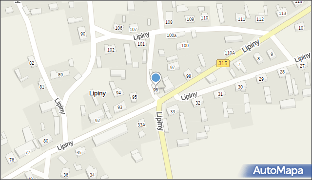 Lipiny, Lipiny, 96, mapa Lipiny