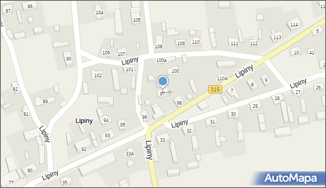 Lipiny, Lipiny, 97, mapa Lipiny