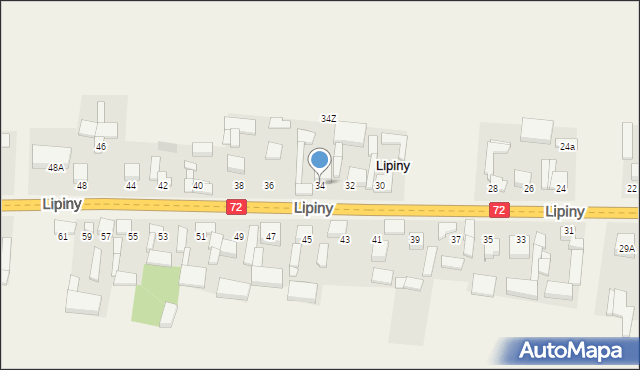 Lipiny, Lipiny, 34, mapa Lipiny