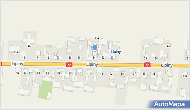 Lipiny, Lipiny, 34A, mapa Lipiny