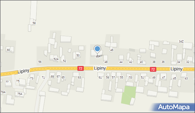 Lipiny, Lipiny, 48A, mapa Lipiny