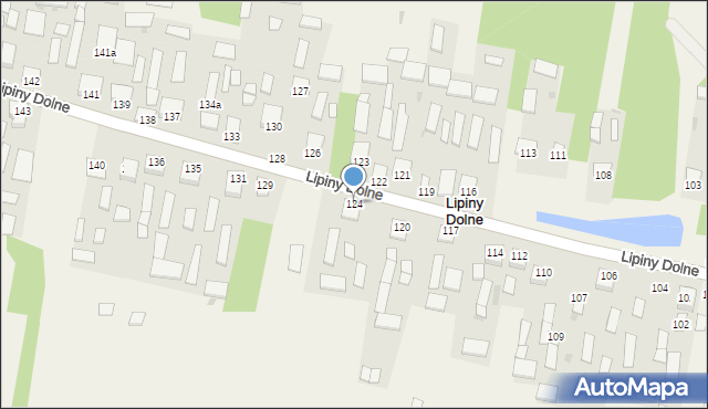 Lipiny Dolne, Lipiny Dolne, 124, mapa Lipiny Dolne