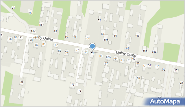 Lipiny Dolne, Lipiny Dolne, 71, mapa Lipiny Dolne