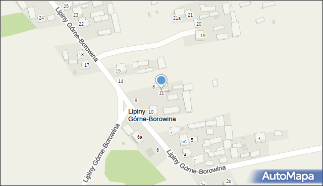 Lipiny Górne-Borowina, Lipiny Górne-Borowina, 11, mapa Lipiny Górne-Borowina