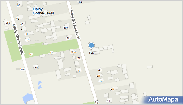 Lipiny Górne-Lewki, Lipiny Górne-Lewki, 51a, mapa Lipiny Górne-Lewki