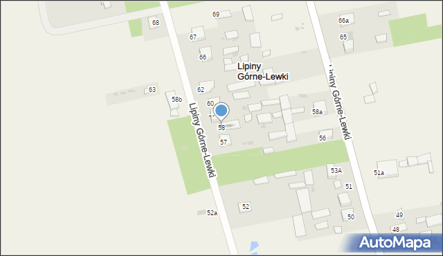 Lipiny Górne-Lewki, Lipiny Górne-Lewki, 58, mapa Lipiny Górne-Lewki