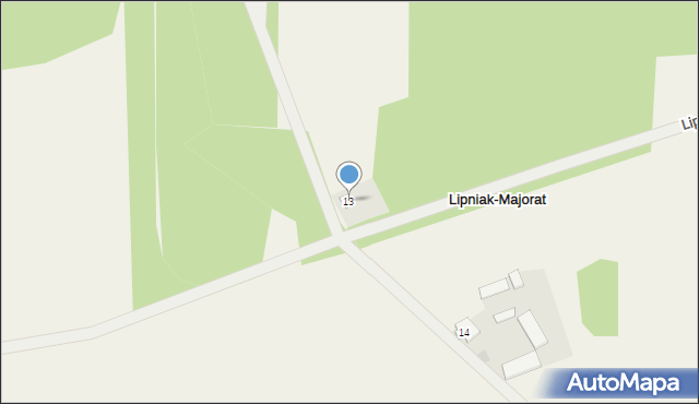 Lipniak-Majorat, Lipniak-Majorat, 13, mapa Lipniak-Majorat
