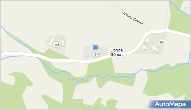 Lipnica Górna, Lipnica Górna, 107, mapa Lipnica Górna