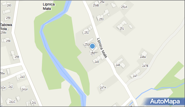 Lipnica Mała, Lipnica Mała, 250, mapa Lipnica Mała