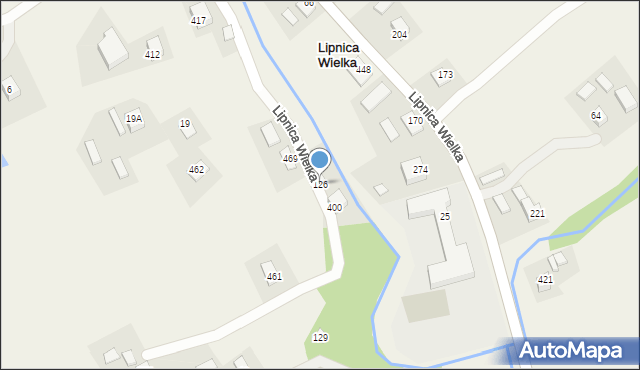 Lipnica Wielka, Lipnica Wielka, 126, mapa Lipnica Wielka