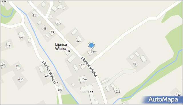 Lipnica Wielka, Lipnica Wielka, 173, mapa Lipnica Wielka