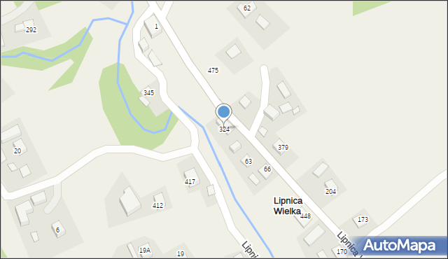 Lipnica Wielka, Lipnica Wielka, 324, mapa Lipnica Wielka