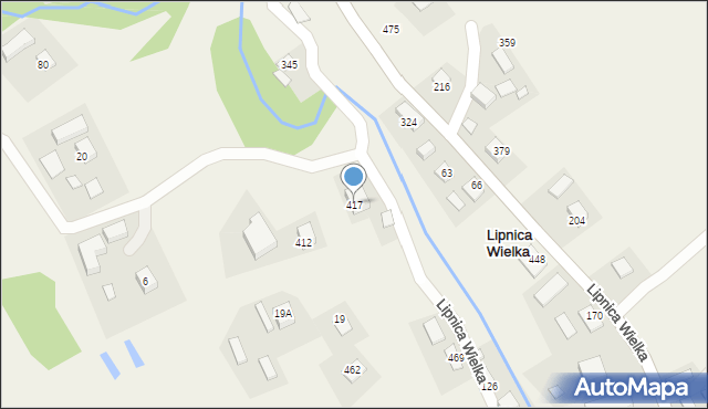 Lipnica Wielka, Lipnica Wielka, 417, mapa Lipnica Wielka