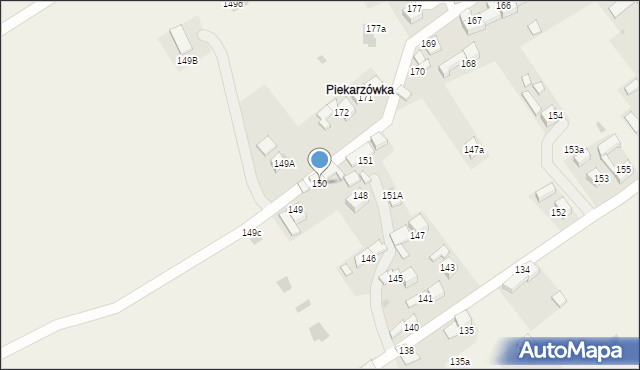 Lipnica Wielka, Lipnica Wielka, 150, mapa Lipnica Wielka