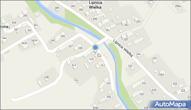 Lipnica Wielka, Lipnica Wielka, 316, mapa Lipnica Wielka