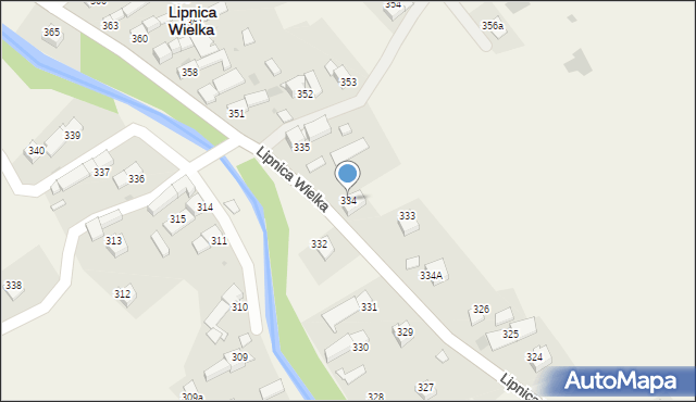 Lipnica Wielka, Lipnica Wielka, 334, mapa Lipnica Wielka