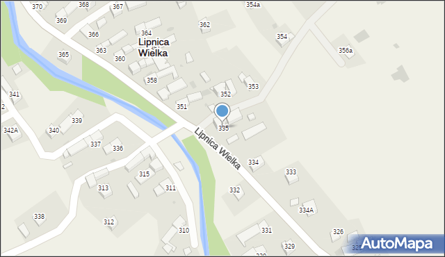 Lipnica Wielka, Lipnica Wielka, 335, mapa Lipnica Wielka