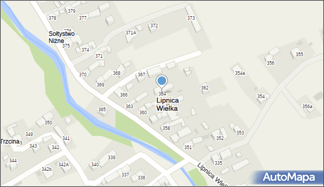 Lipnica Wielka, Lipnica Wielka, 364, mapa Lipnica Wielka