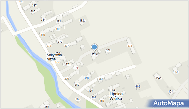 Lipnica Wielka, Lipnica Wielka, 371A, mapa Lipnica Wielka