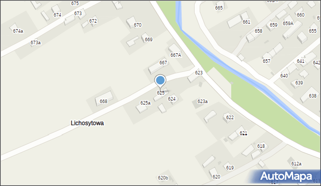 Lipnica Wielka, Lipnica Wielka, 625, mapa Lipnica Wielka