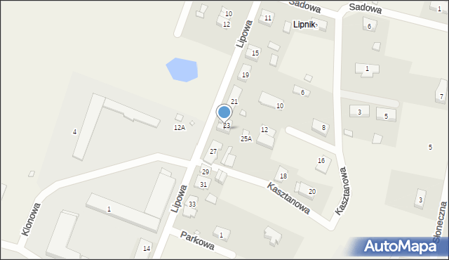 Lipnik, Lipowa, 25, mapa Lipnik