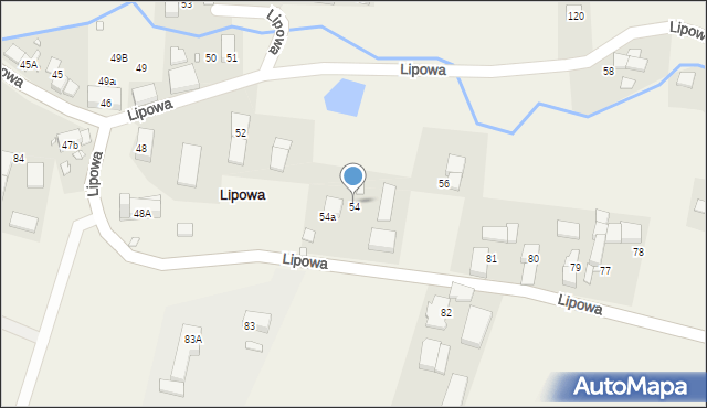 Lipowa, Lipowa, 54, mapa Lipowa