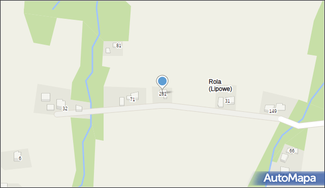 Lipowe, Lipowe, 281, mapa Lipowe