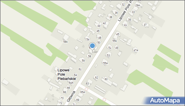 Lipowe Pole Plebańskie, Lipowe Pole Plebańskie, 58A, mapa Lipowe Pole Plebańskie