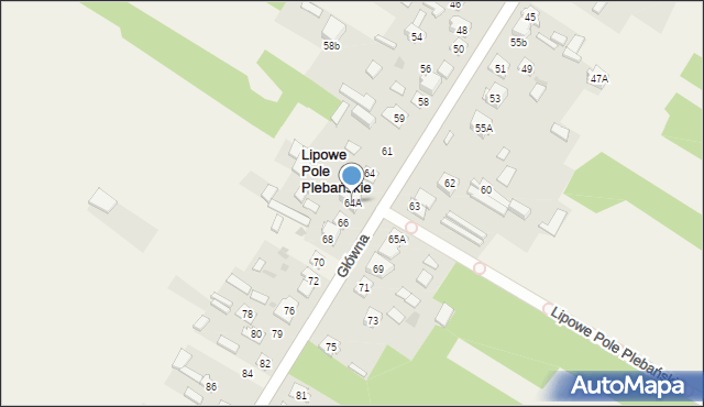 Lipowe Pole Plebańskie, Lipowe Pole Plebańskie, 64A, mapa Lipowe Pole Plebańskie