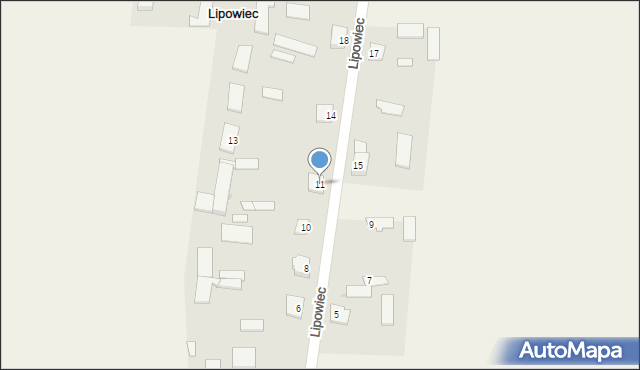 Lipowiec, Lipowiec, 11, mapa Lipowiec