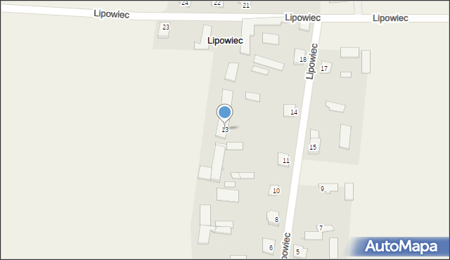 Lipowiec, Lipowiec, 13, mapa Lipowiec