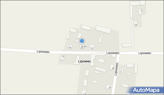 Lipowiec, Lipowiec, 22, mapa Lipowiec