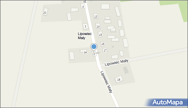 Lipowiec, Lipowiec Mały, 1, mapa Lipowiec